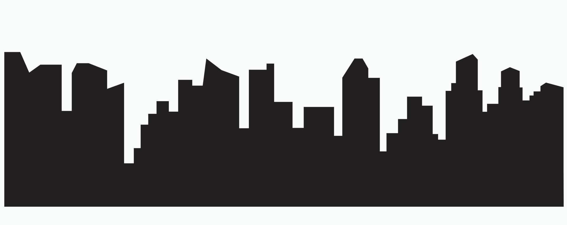 Modern City Skyline silhouette outline drawing on white background. vector