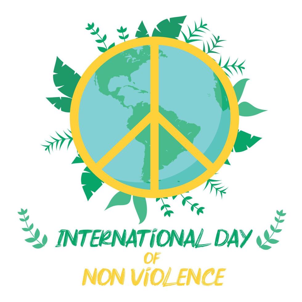 dia internacional de la no violencia vector