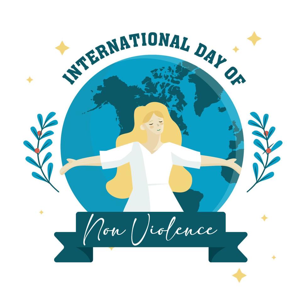 dia internacional de la no violencia vector