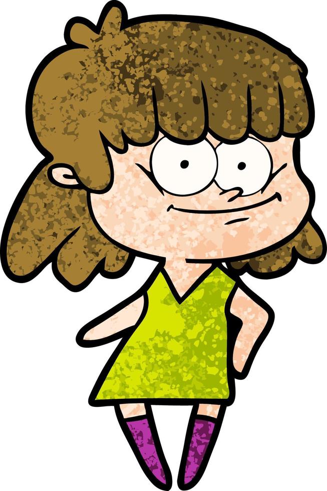 cartoon smiling woman vector