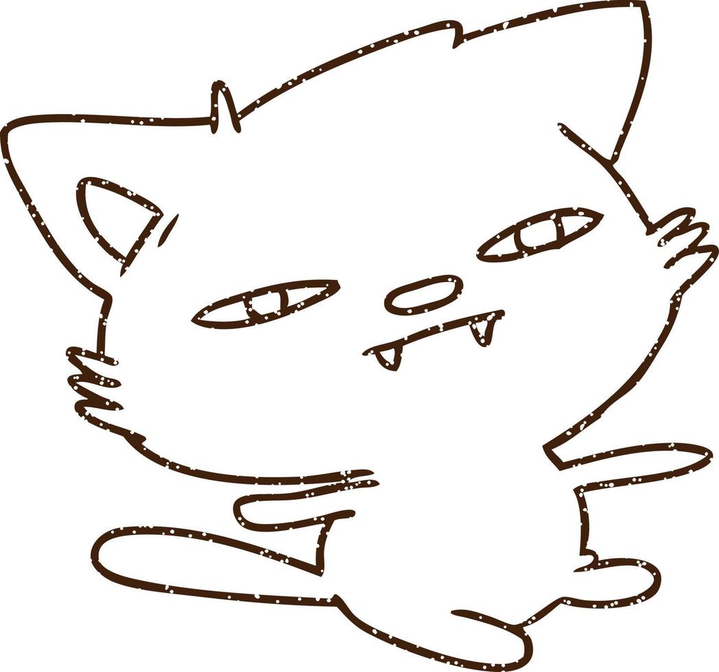 Cat Charcoal Drawing vector