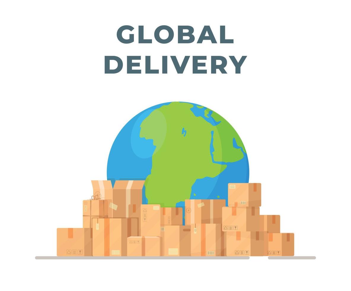 Vector illustration of ordering goods from the Internet.