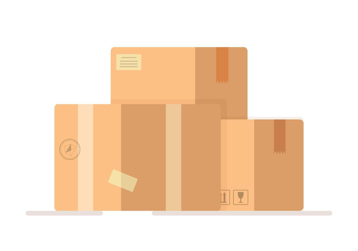 ilustración vectorial de banner de cajas aisladas sobre fondo blanco. vector