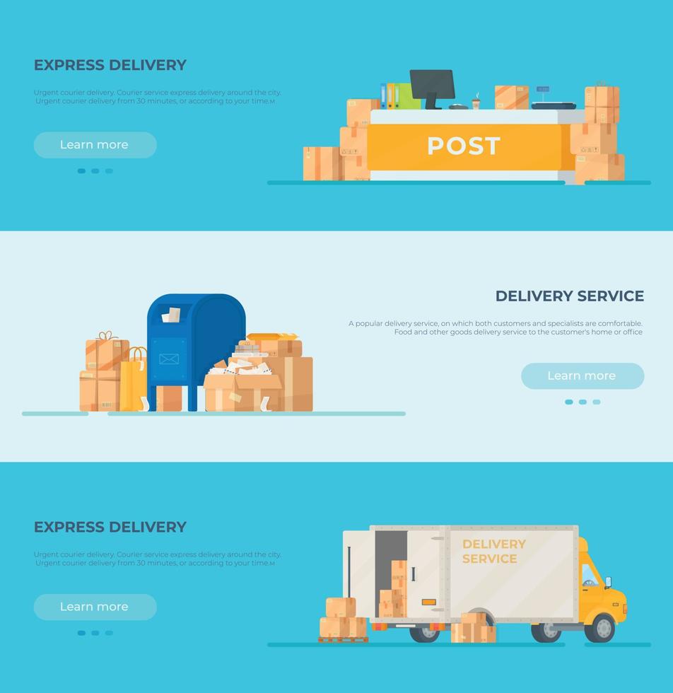 Vector illustration of parcels, delivery orders.