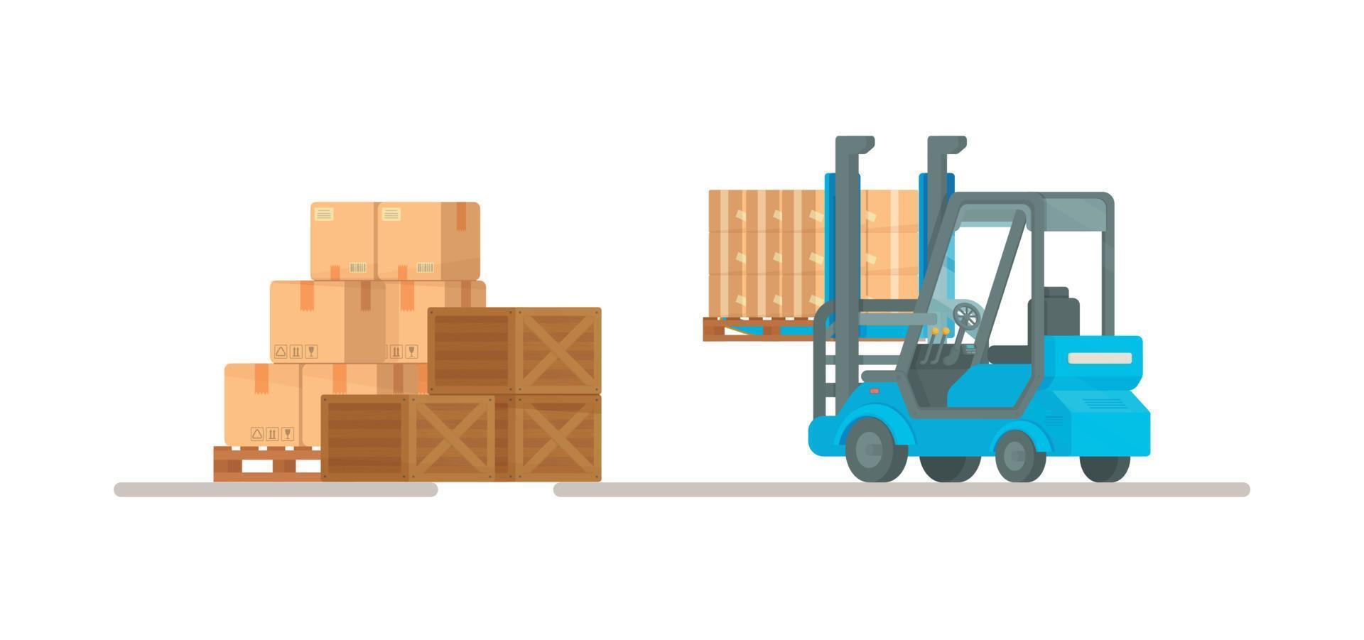 Loading boxes. Vector illustration of shopping online. Shopping online. Parcels being prepared for shipment.