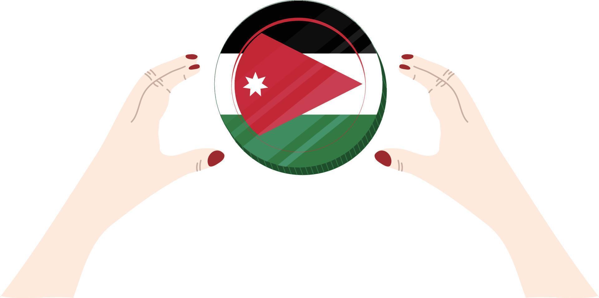 Jordanian Flag vector hand drawn,Jordanian dinar vector hand drawn