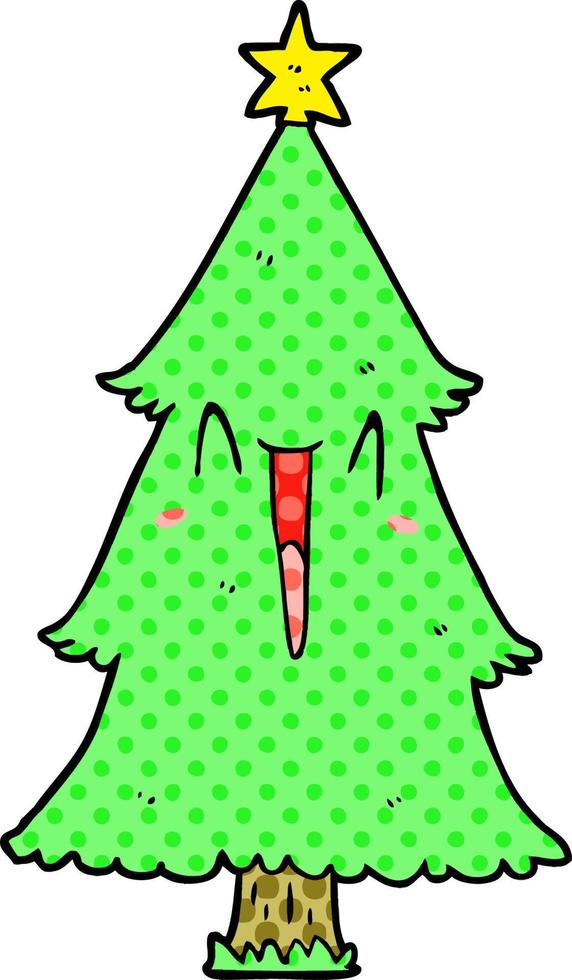 arbol de navidad de dibujos animados vector