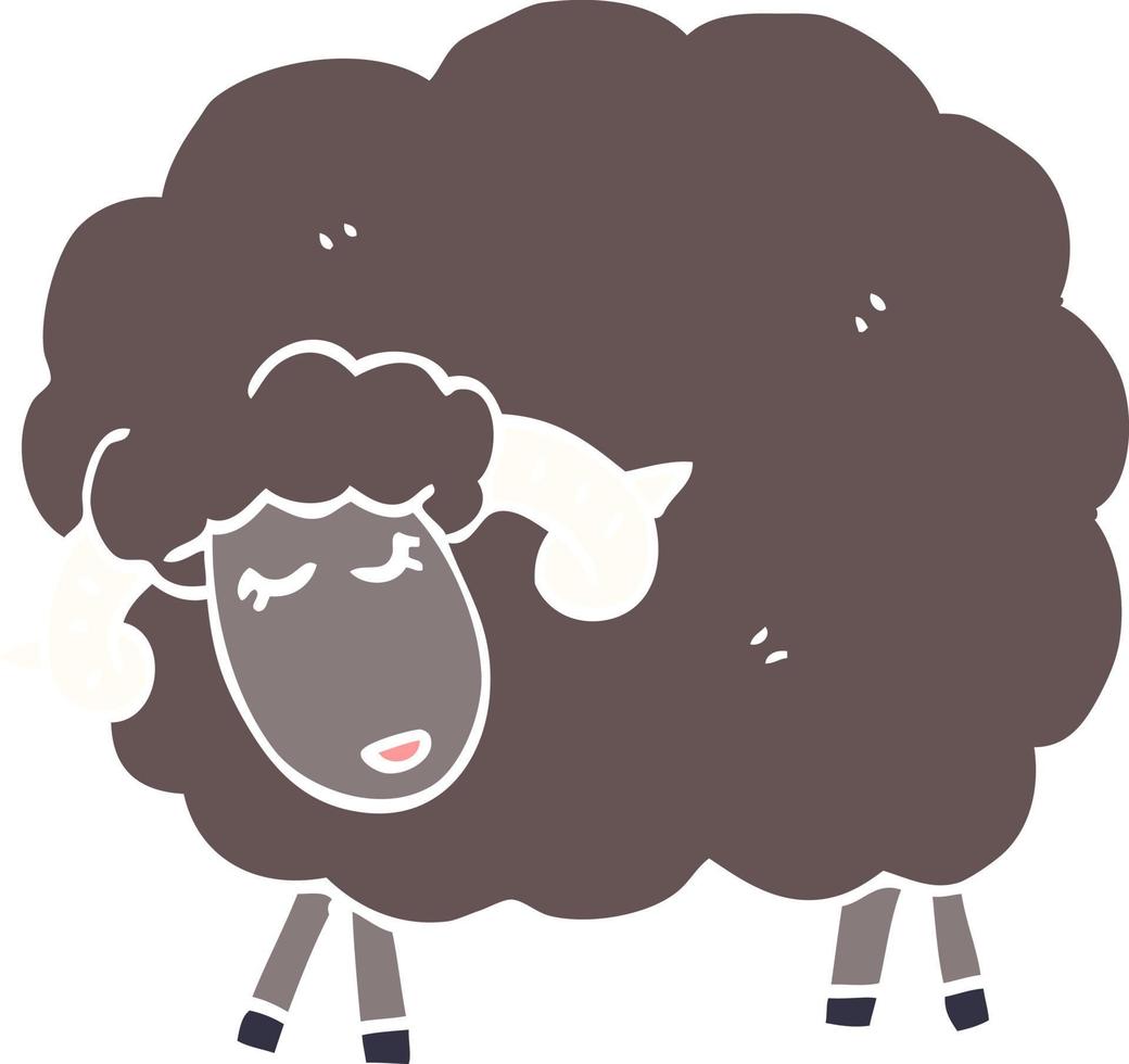 cartoon doodle black sheep vector