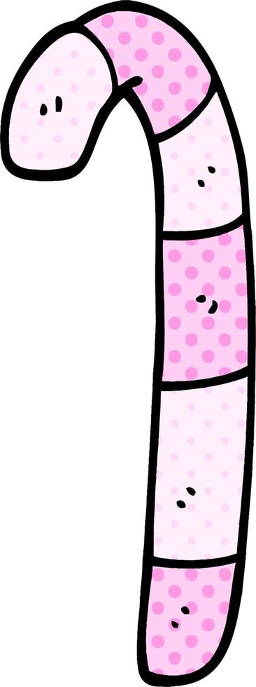 cartoon doodle pink candy canes vector
