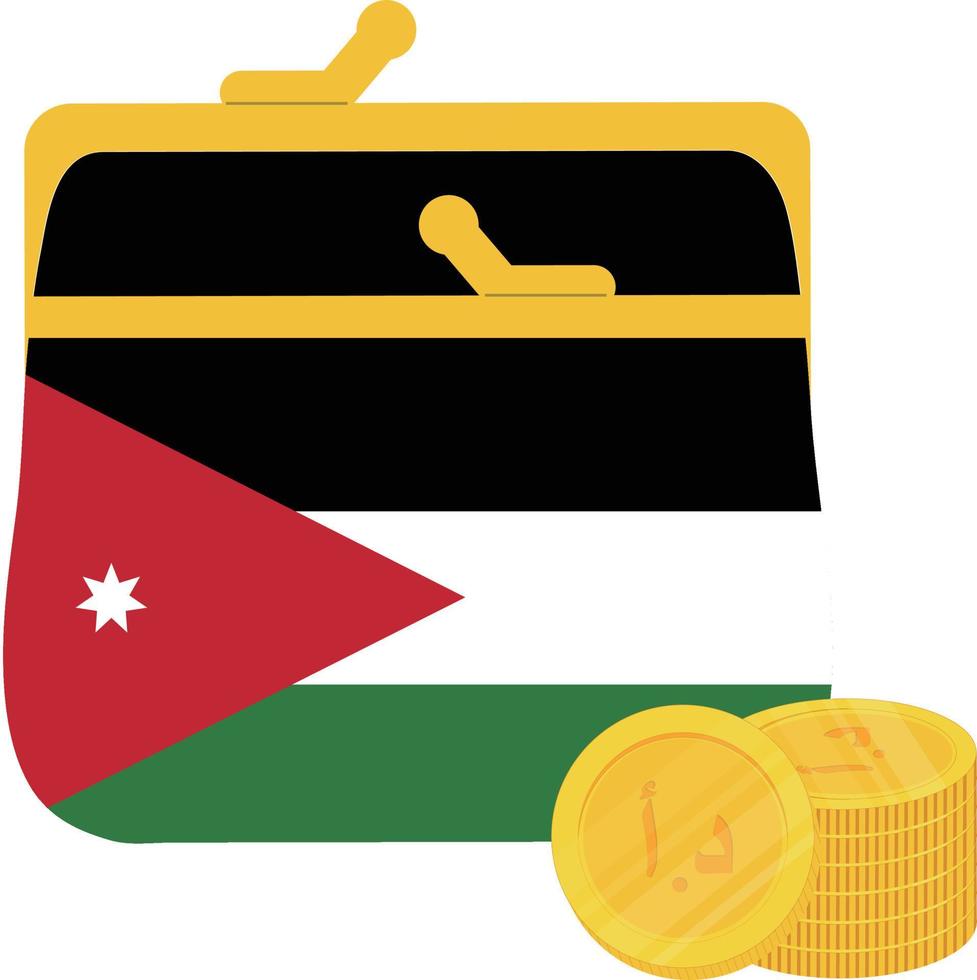 Jordanian Flag vector hand drawn,Jordanian dinar vector hand drawn