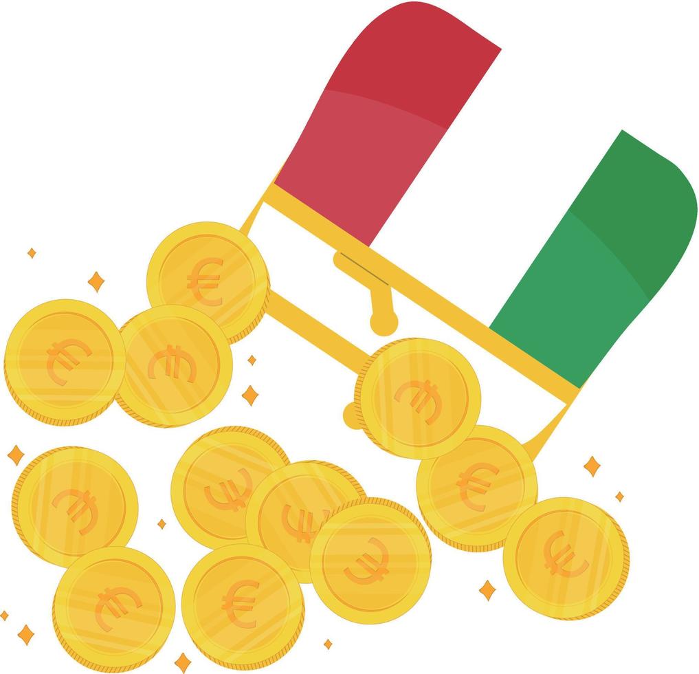 bandera italiana vector dibujado a mano, eur vector dibujado a mano