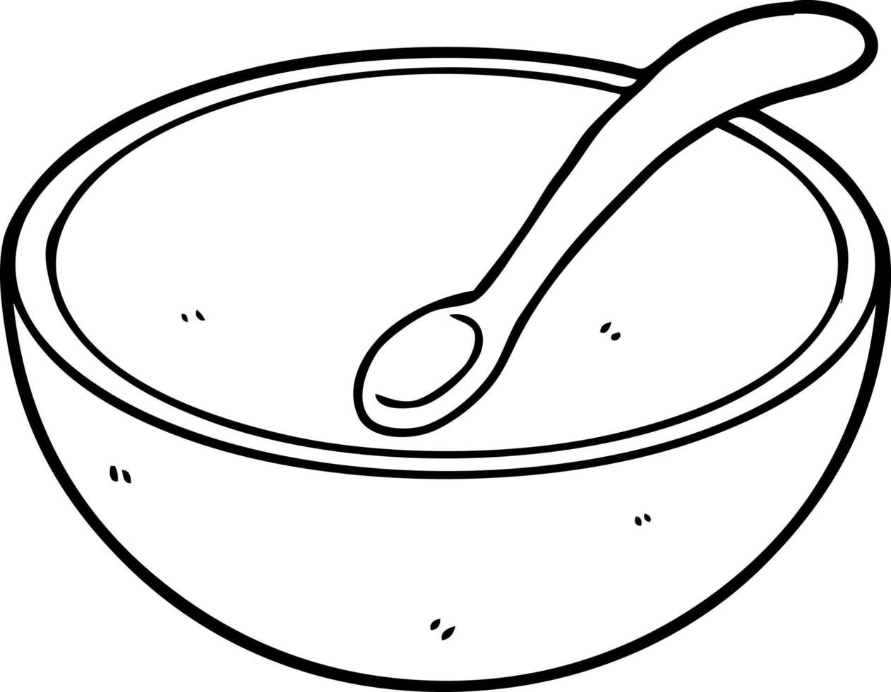 cartoon wooden bowl and spoon vector