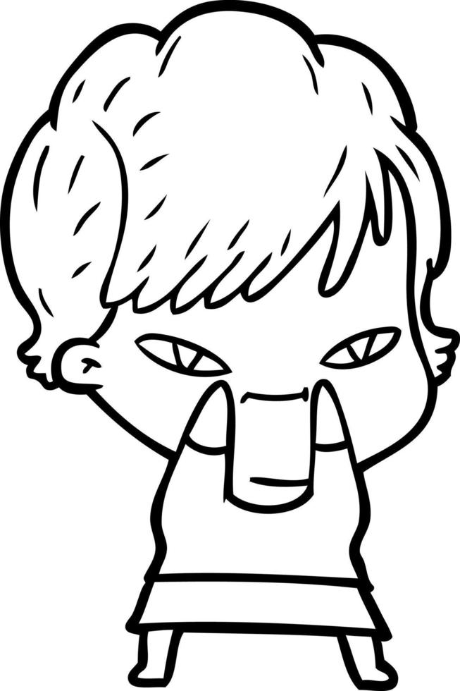 cartoon happy woman vector