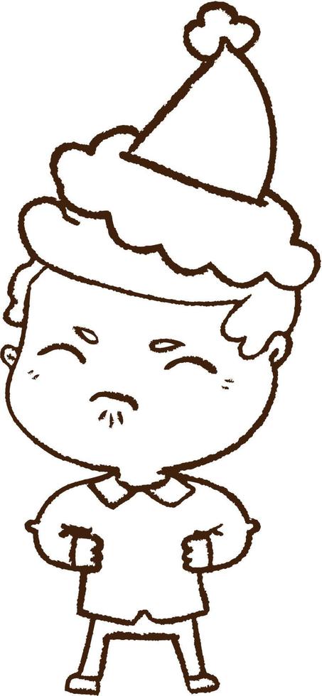 Grumpy Man Charcoal Drawing vector