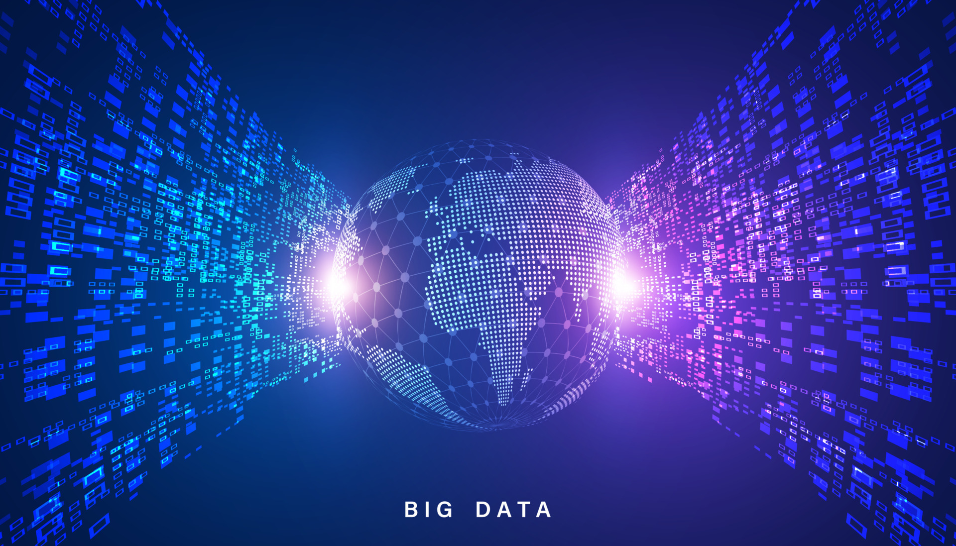 abstract global dot network big data connection and communication