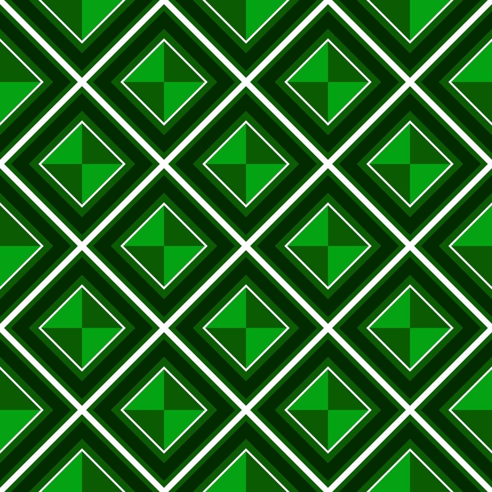 patrón sin costuras joya verde. plantilla de impresión de tela vectorial. adorno de rombo de lujo. fondo de alfombra a cuadros geométricos. vector