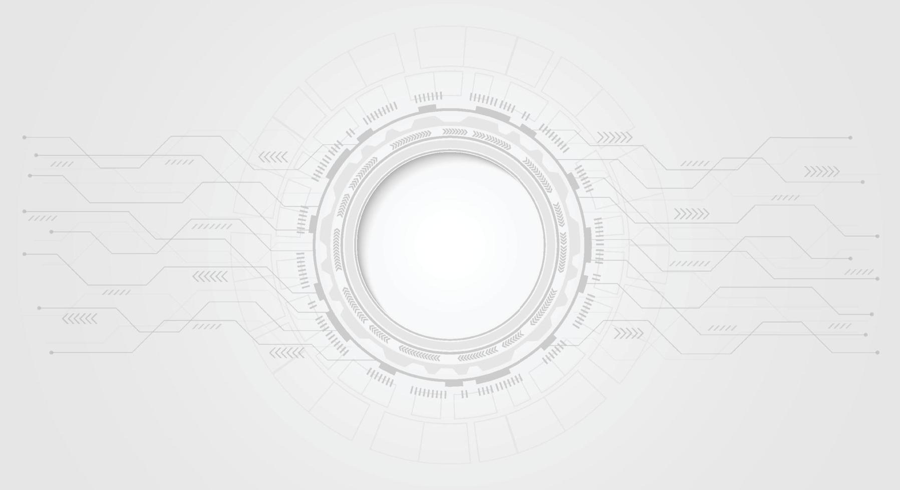 Grey white Abstract technology background with various technology elements Hi-tech communication. vector