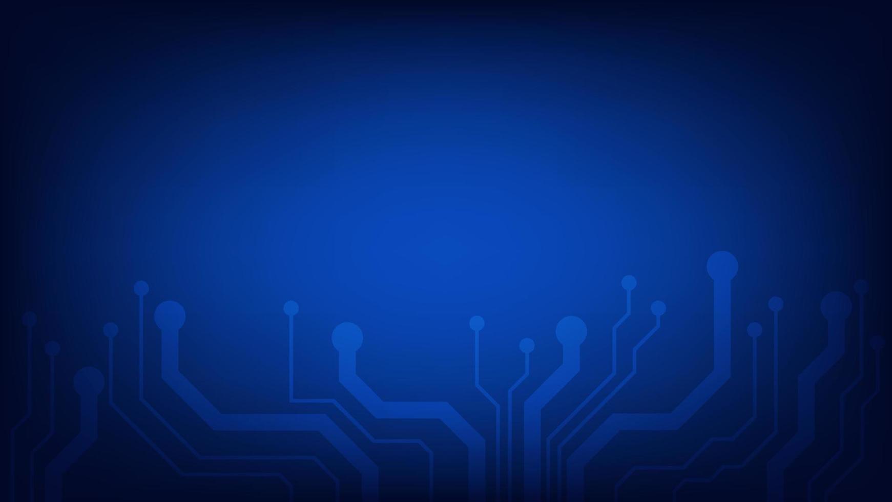 circuit board on blue background. Hi tech futuristic technology concept vector