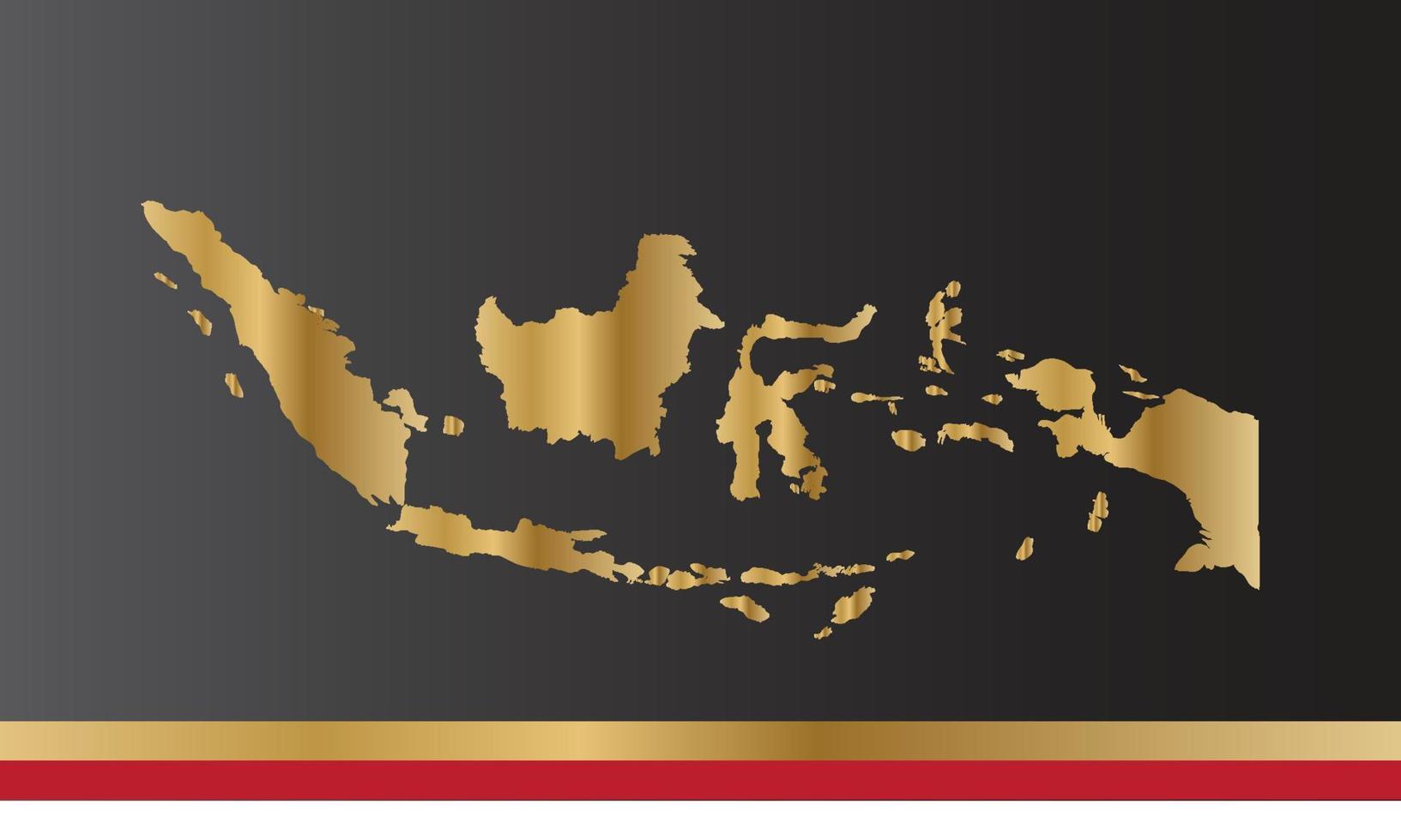 Gold map of Indonesia vector