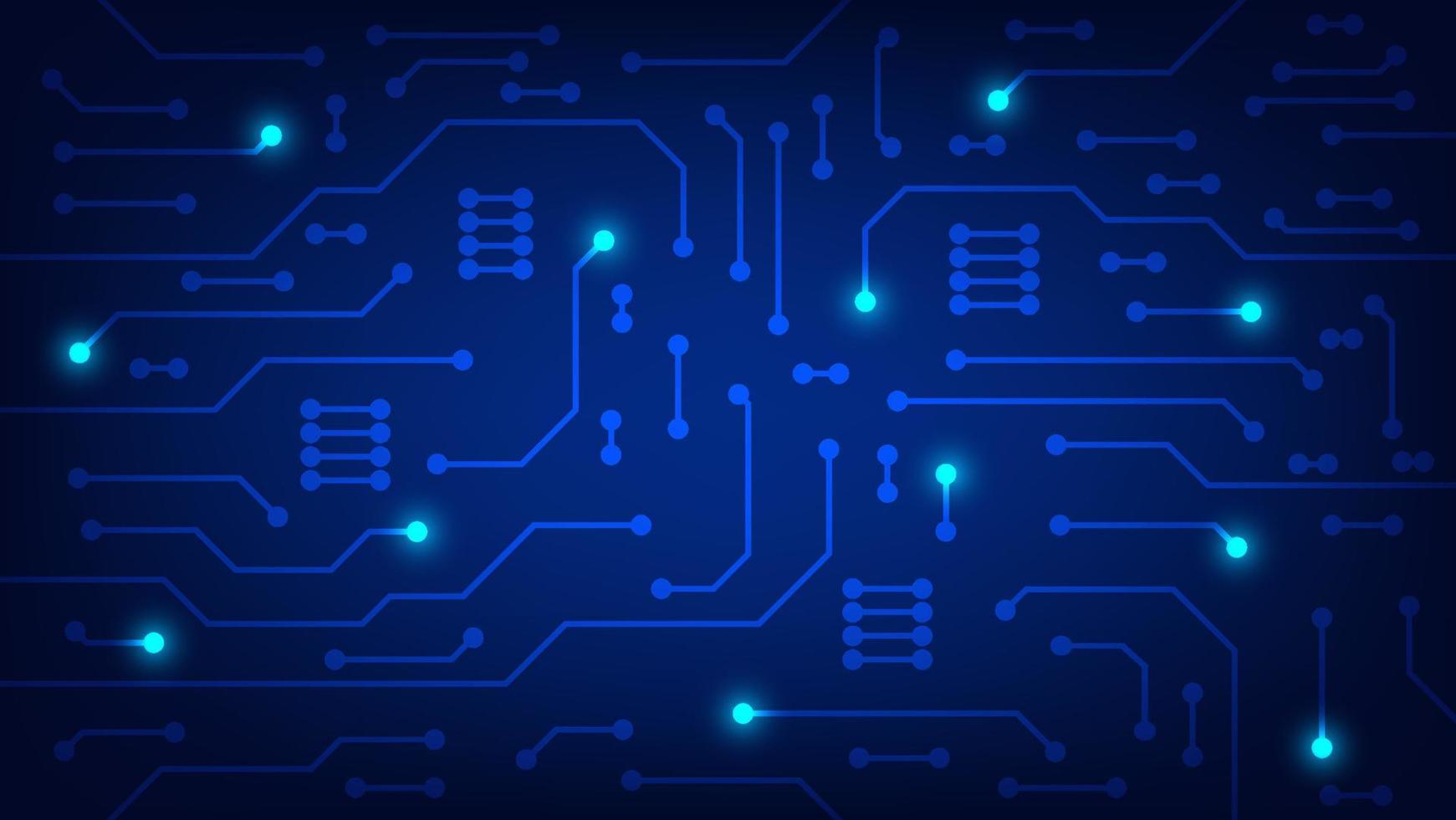 circuit board with blue lighting background. technology and Hi tech graphic design element concept vector