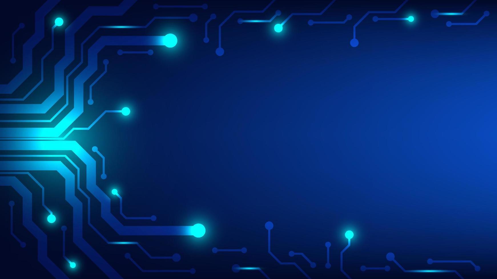 circuit board with blue lighting background. technology and Hi tech graphic design element concept vector
