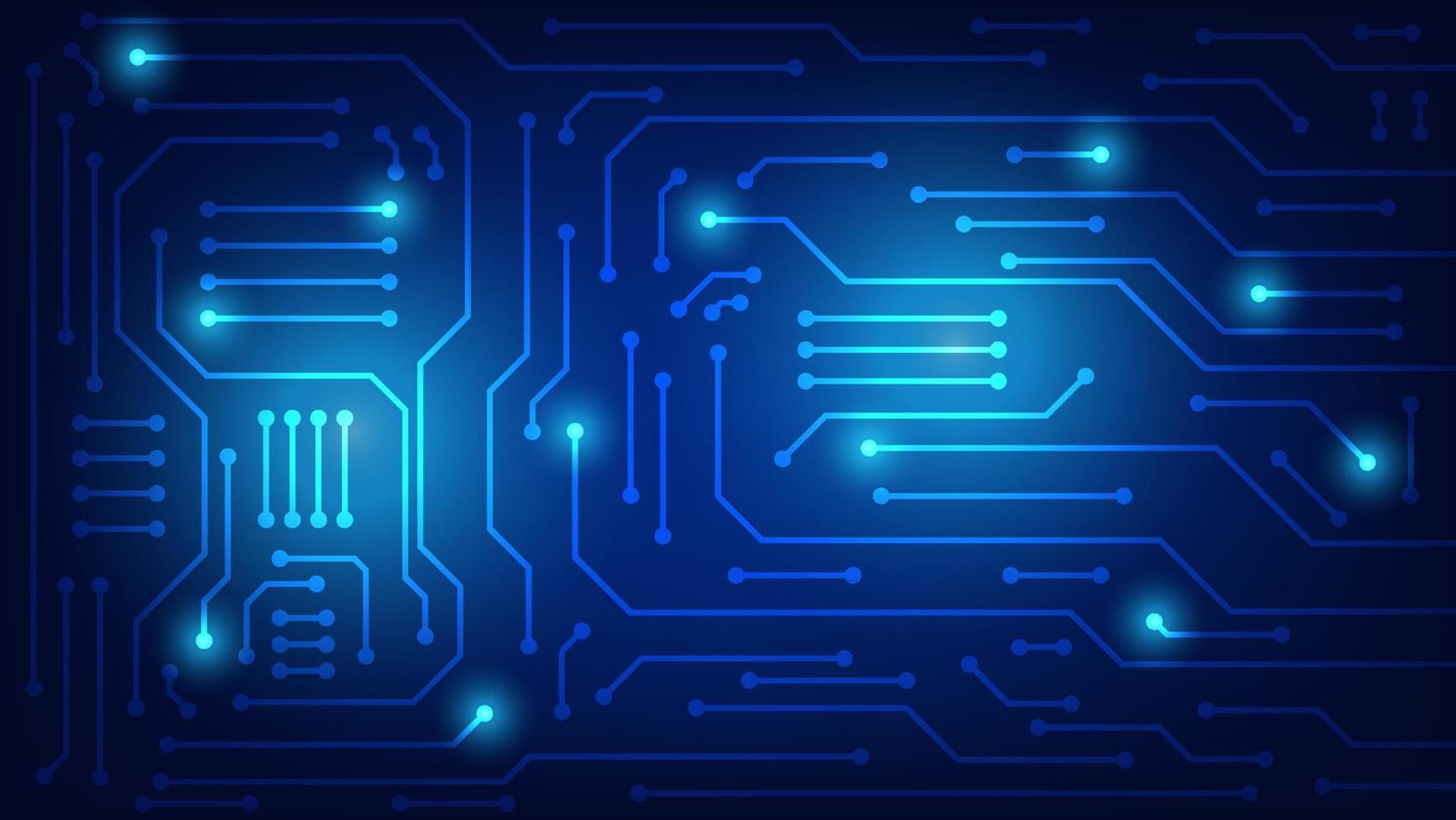 circuit board with blue lighting background. technology and Hi tech graphic design element concept vector