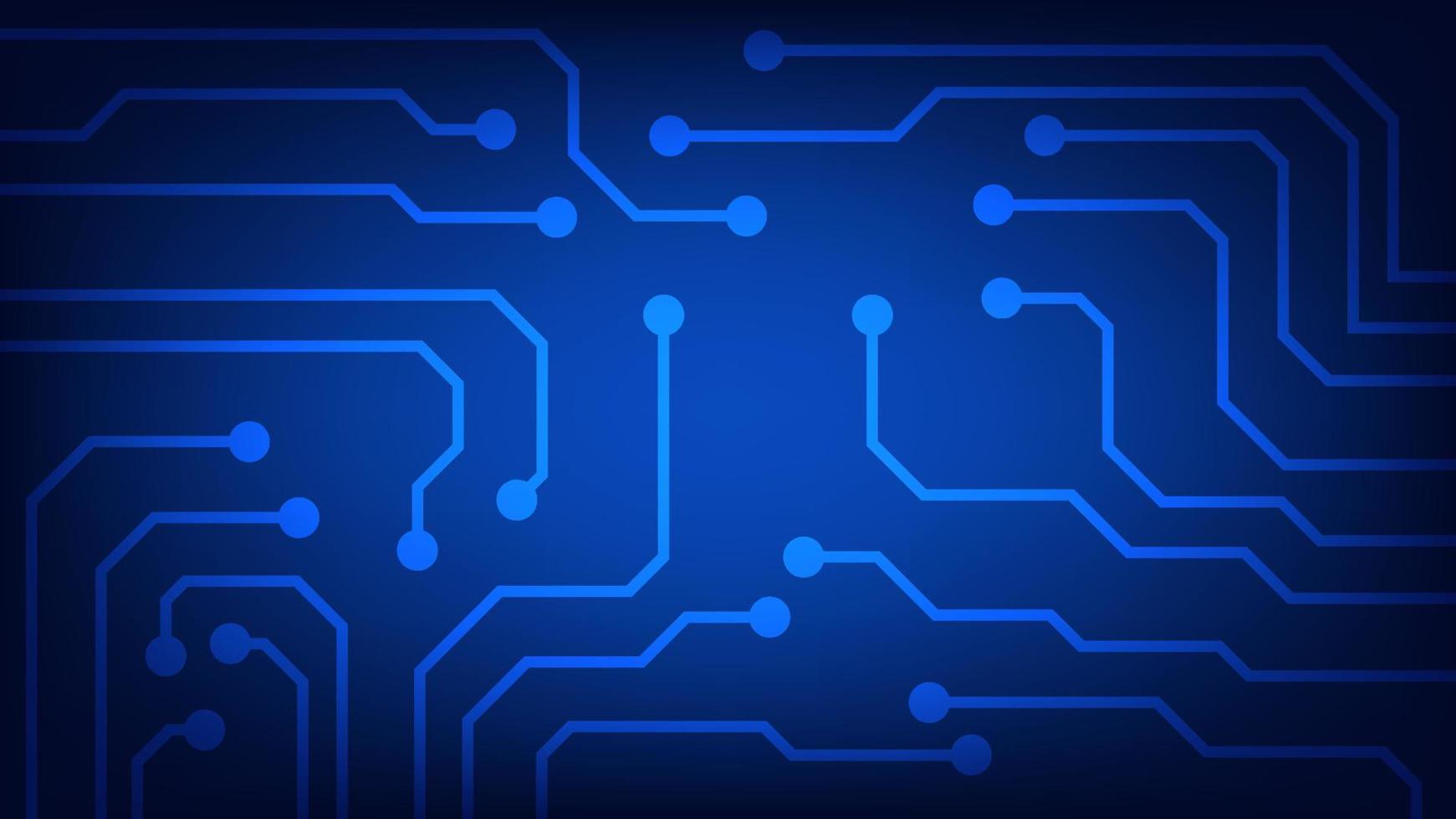 circuit board on blue background. Hi tech futuristic technology concept vector