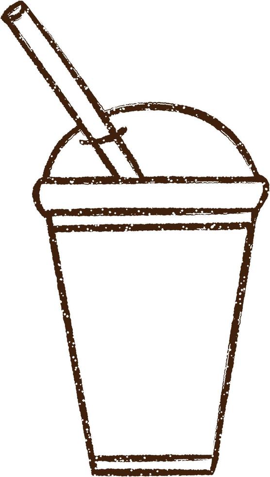 Iced Coffee Charcoal Drawing vector