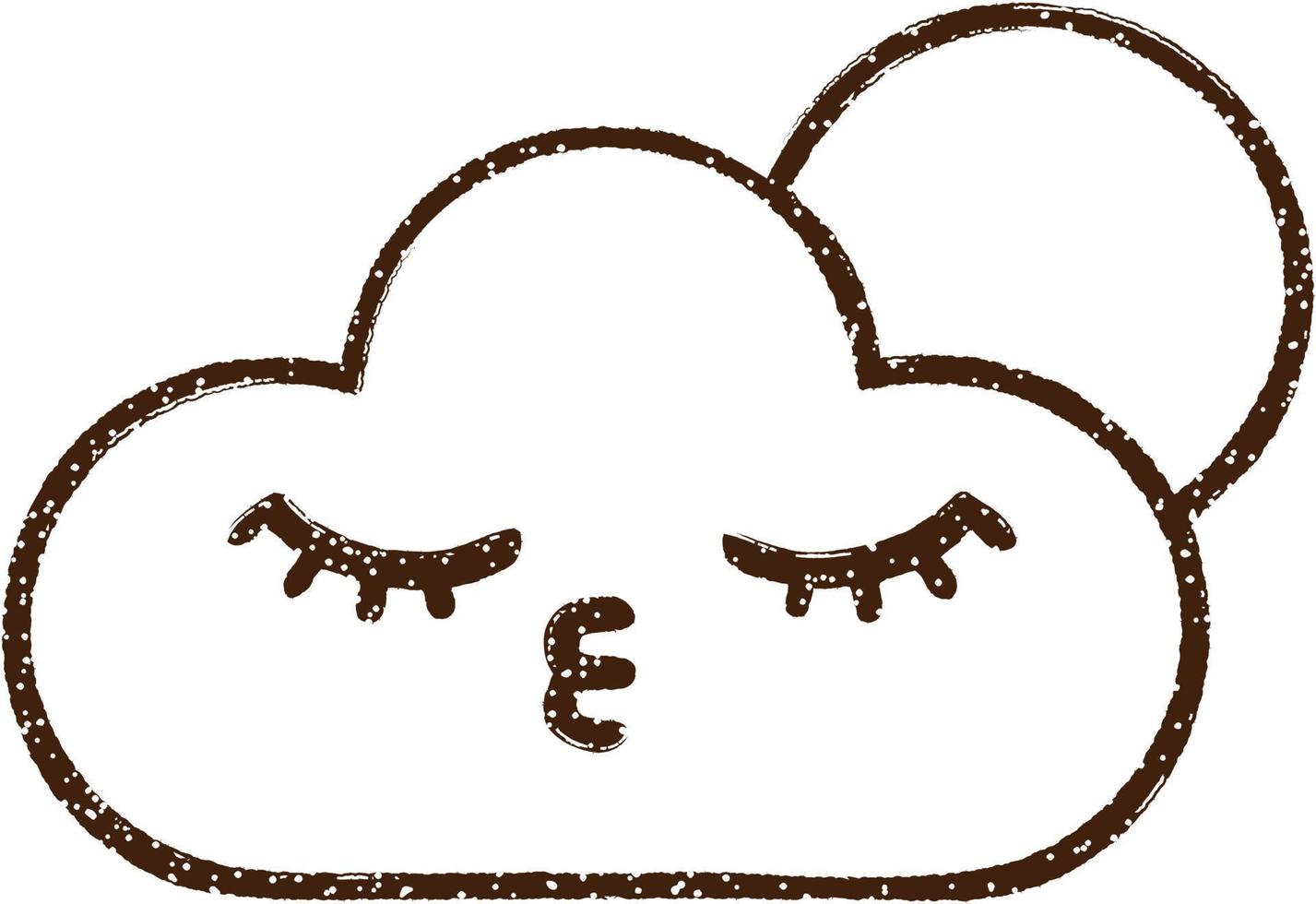 Drifting Cloud Charcoal Drawing vector