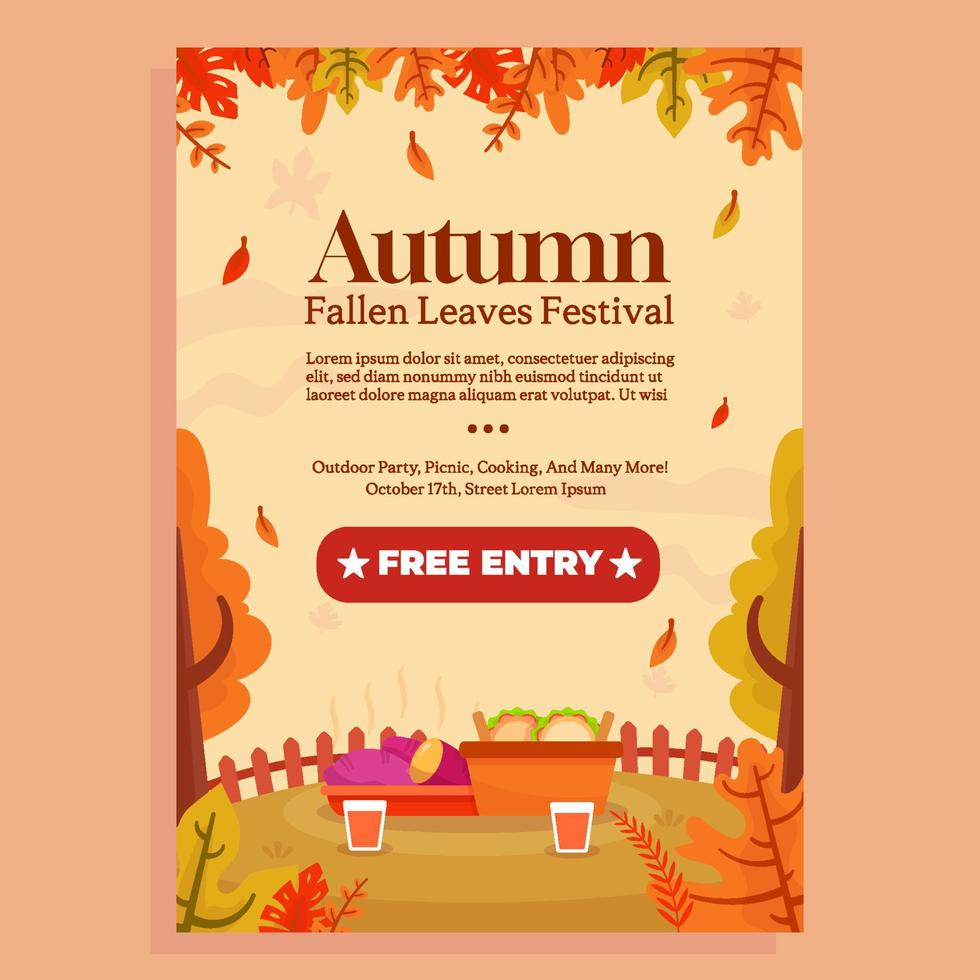 Poster for Autumn Party and Thanksgiving Events vector