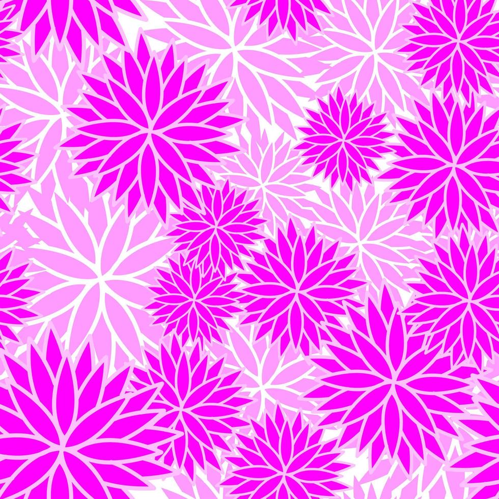 Seamless pattern of chrysanthemums in Asian style. Vector illustration