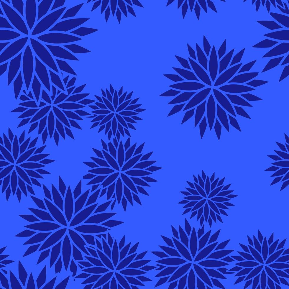 Seamless pattern of chrysanthemums in Asian style. Vector illustration