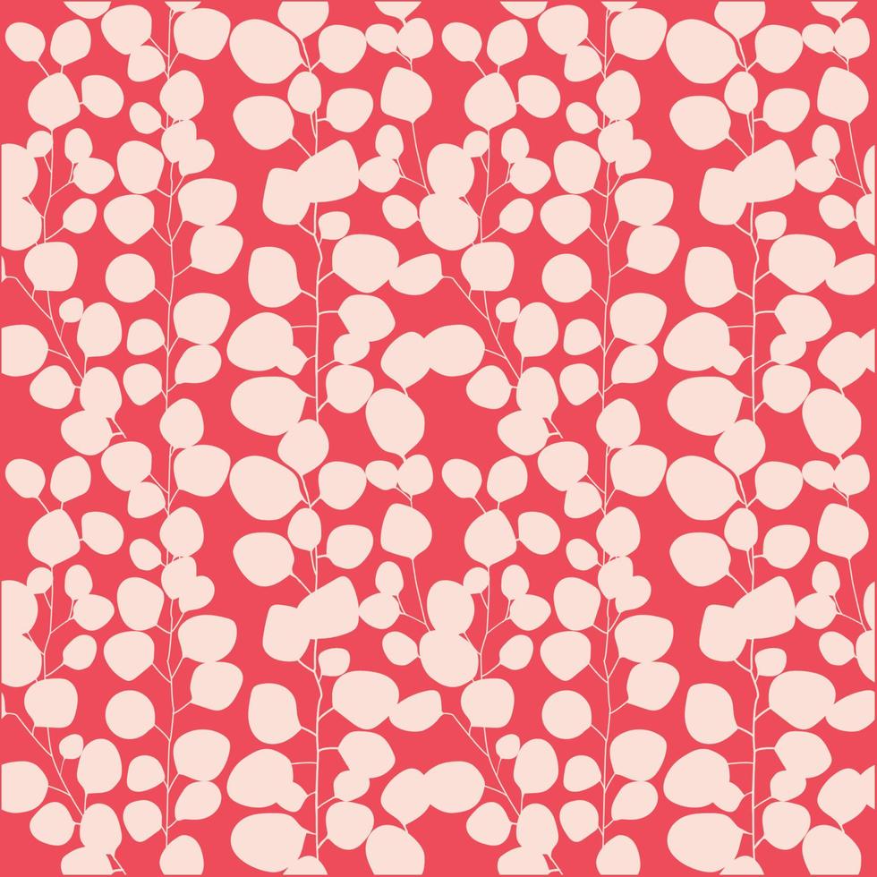 Decorative seamless pattern with eucalyptus branches on white. Ideal for fabric, wallpaper, wrapping paper, pattern filling, textiles, web page textures vector