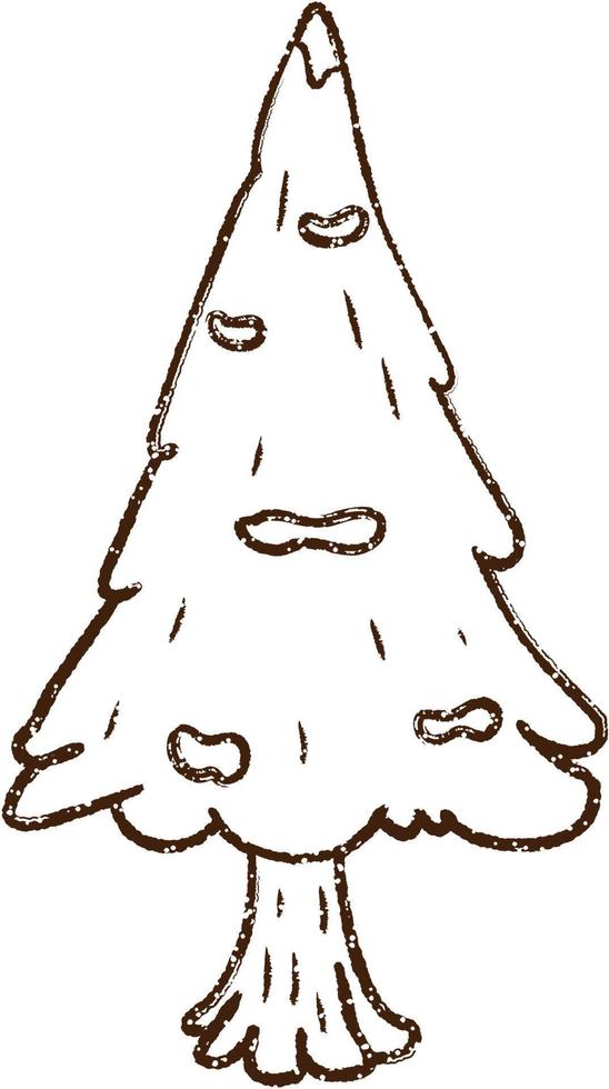 Christmas Tree Charcoal Drawing vector