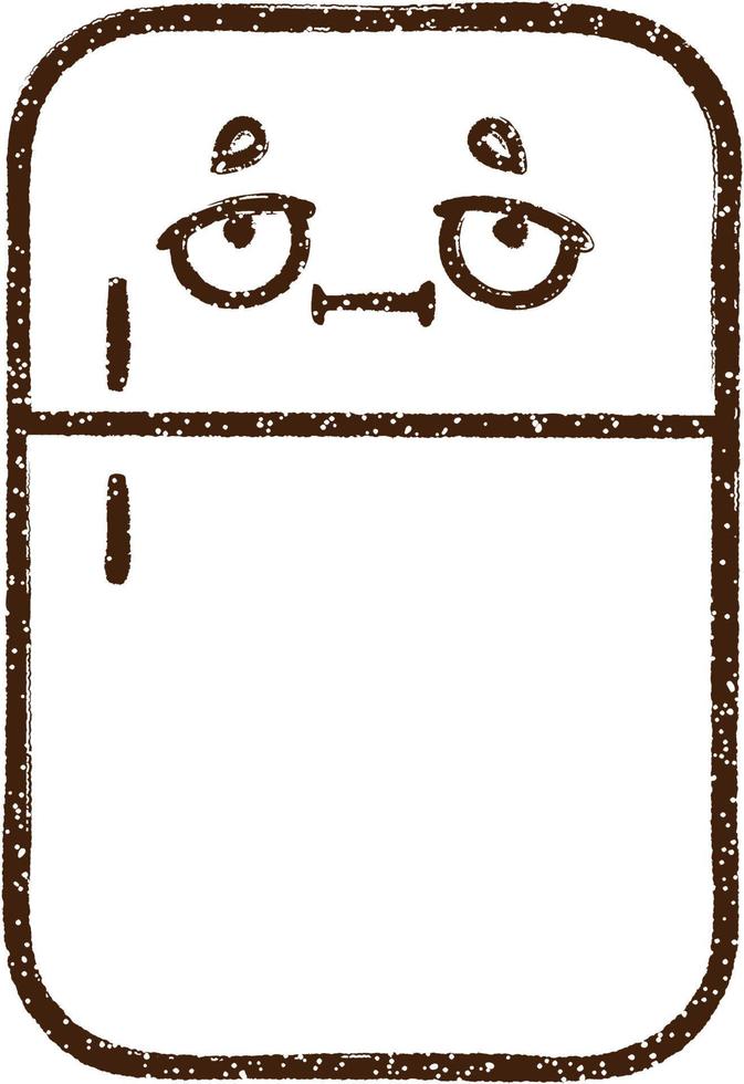 Refrigerator Charcoal Drawing vector