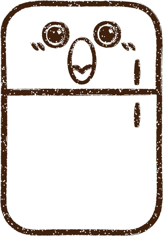 Refrigerator Charcoal Drawing vector