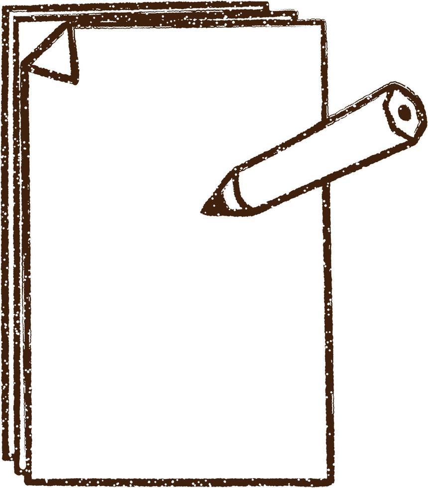 Notepaper Charcoal Drawing vector