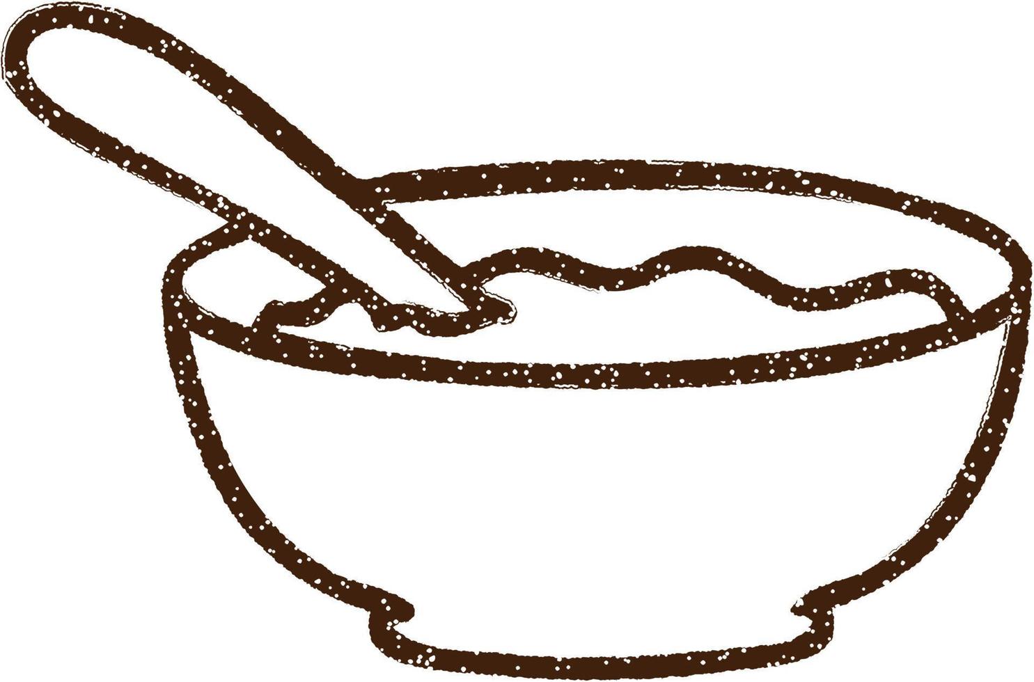 Soup Charcoal Drawing vector