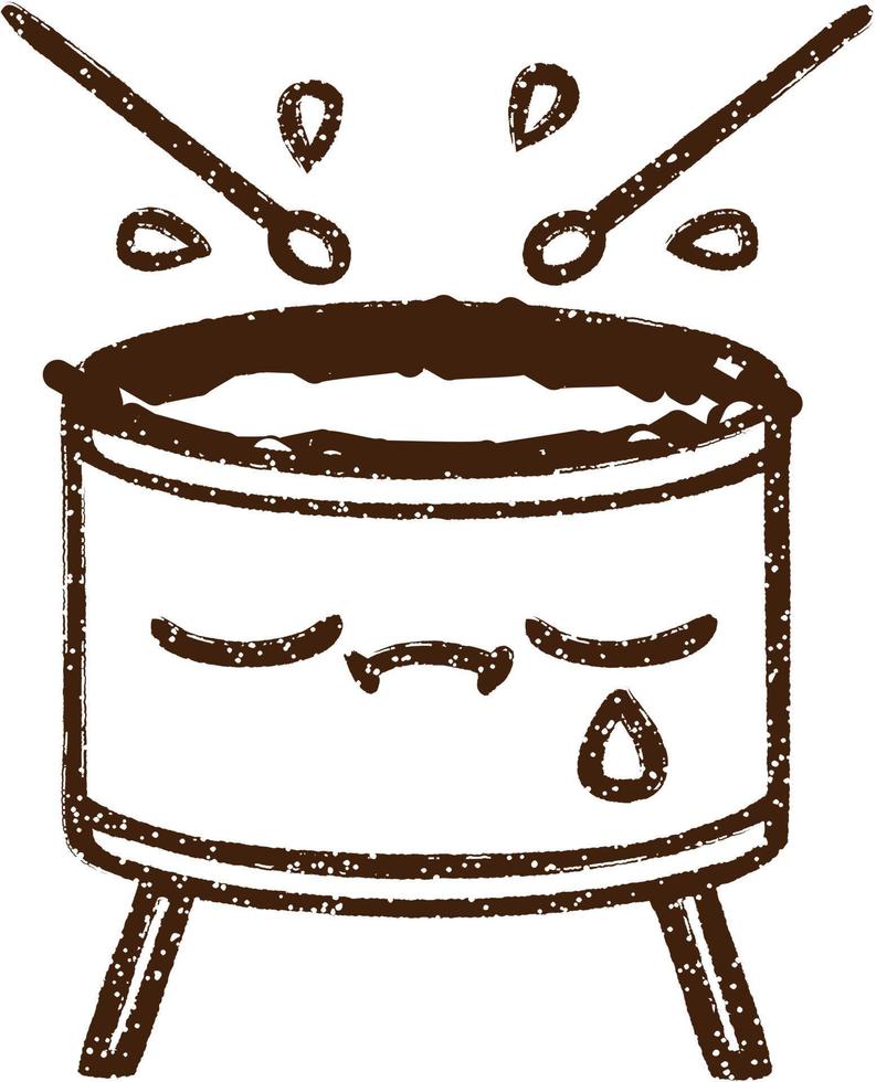 Crying Drum Charcoal Drawing vector