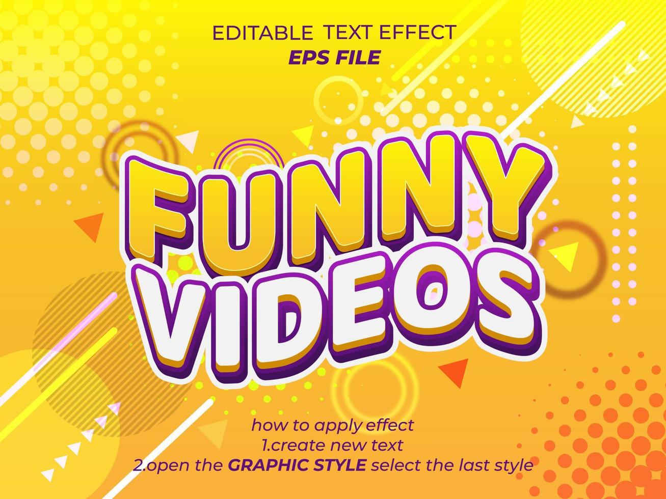 funny video text effect, font editable, typography, 3d text. vector template