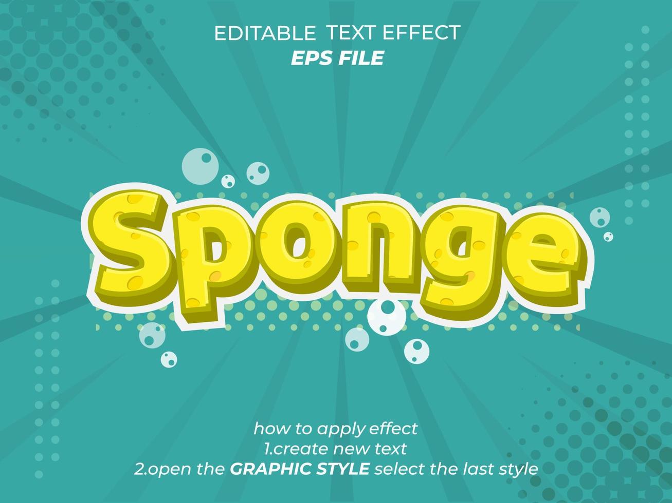 sponge text effect, font editable, typography, 3d text. vector template