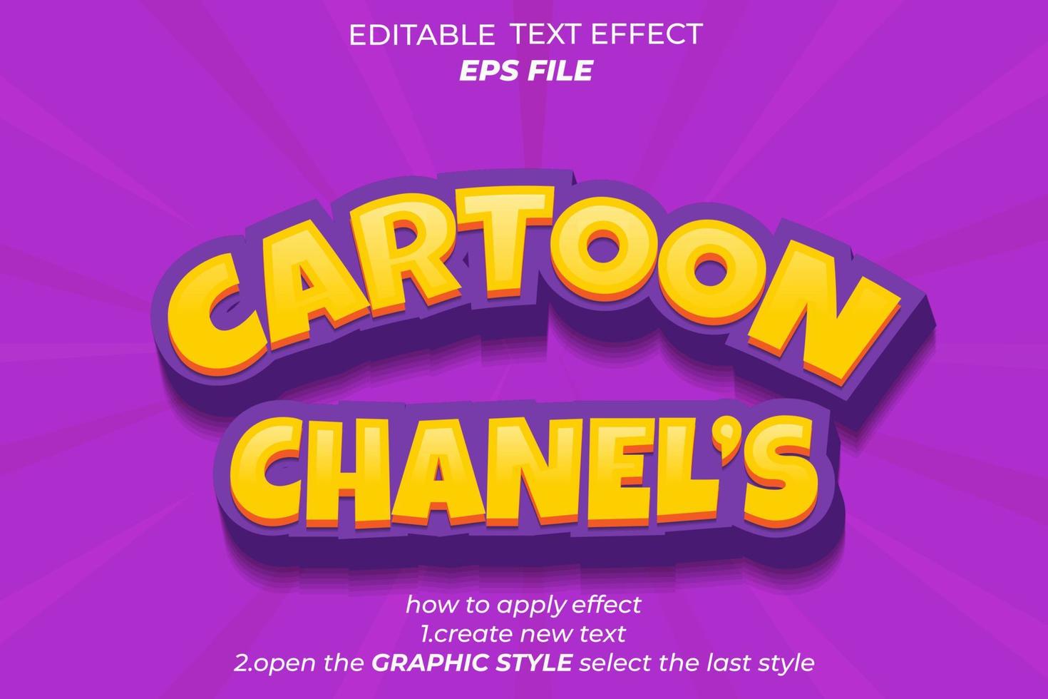 cartoon text effect, font editable, typography, 3d text. vector template