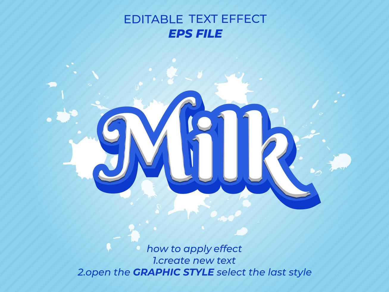 milk text effect, font editable, typography, 3d text. vector template