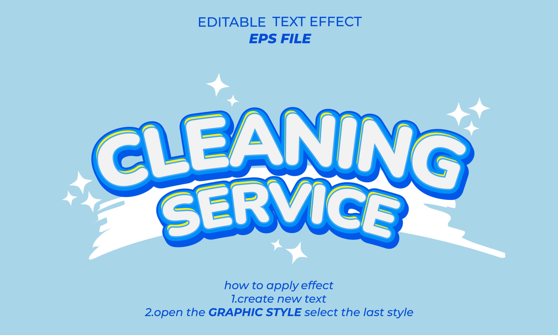 cleaning service text effect, font editable, typography, 3d text