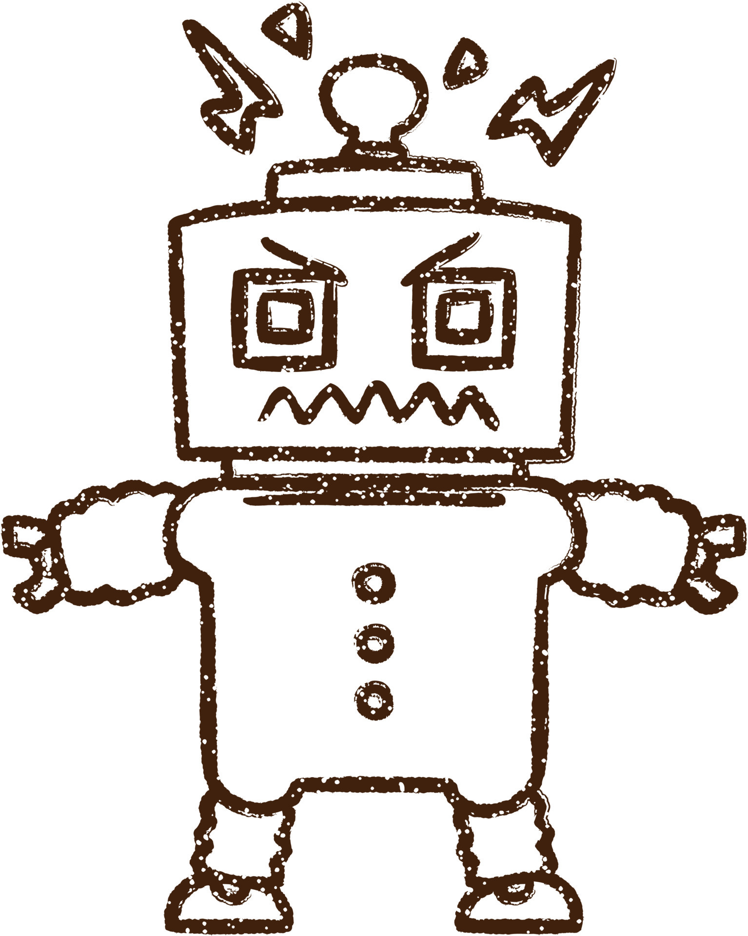 emulering Danser Dolke Angry Robot Charcoal Drawing 12256277 Vector Art at Vecteezy