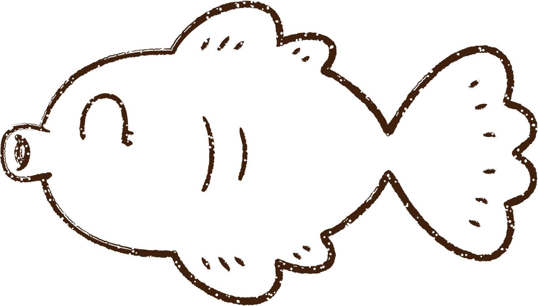 Fish Charcoal Drawing vector
