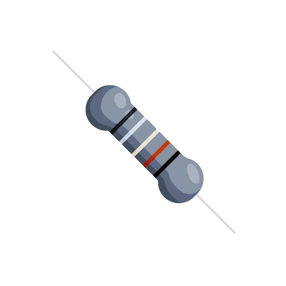 resistor. ingeniería eléctrica y electrónica con dos pines sobre fondo blanco vector