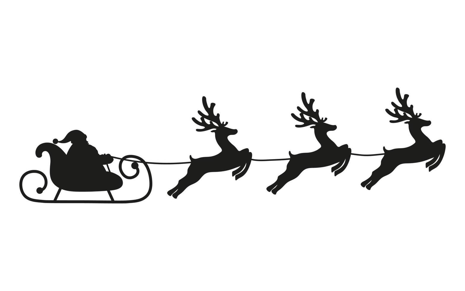 Santa Claus rides in a sleigh in harness on the reindeer 12256507 ...