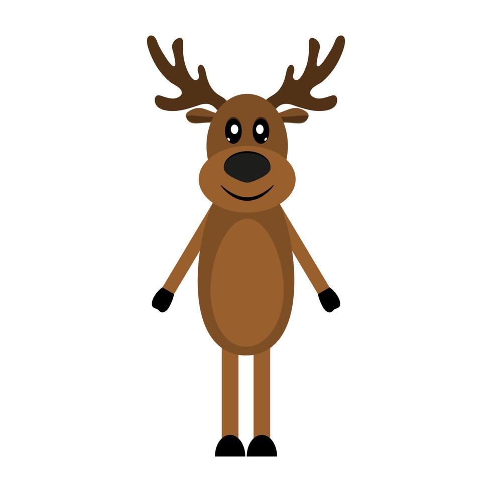 Reindeer peeking sideways on a white background vector