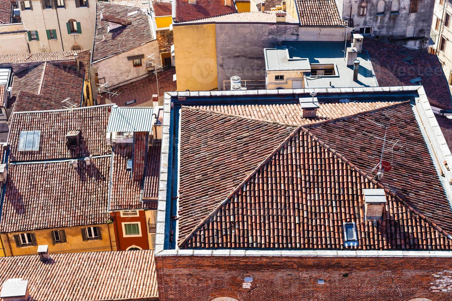 above view of urban houses in Verona city photo